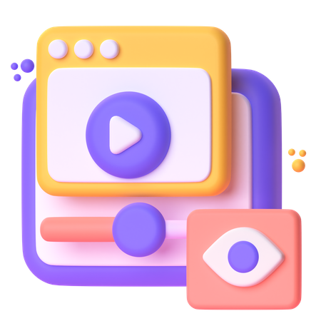 Video Watching  3D Icon