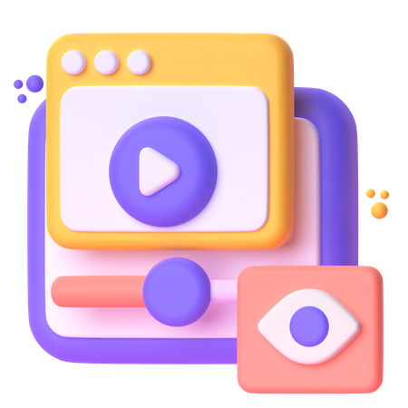 Video Watching 3D Icon