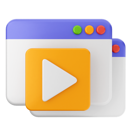 Video Website  3D Icon