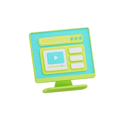 Video Website  3D Icon