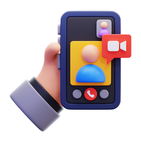 Videoanrufbildschirm  3D Icon