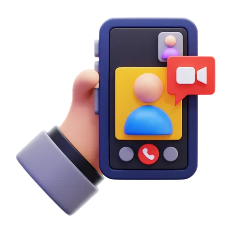 Videoanrufbildschirm  3D Icon