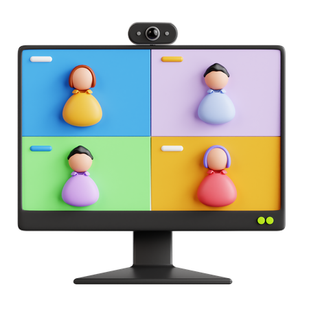 Video conferencia  3D Icon