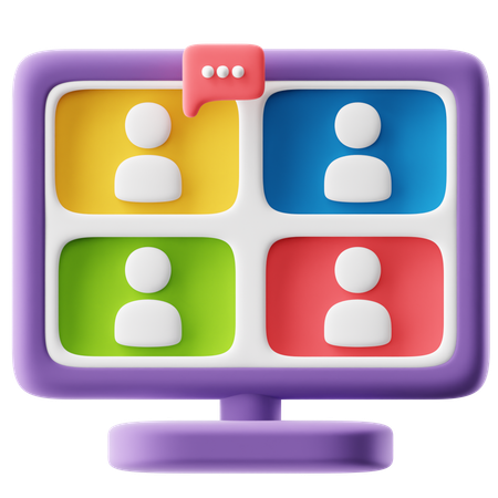 Videoconferência  3D Icon