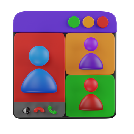 Videokonferenz  3D Icon