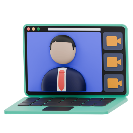 Comunicación remota mediante videollamada  3D Icon