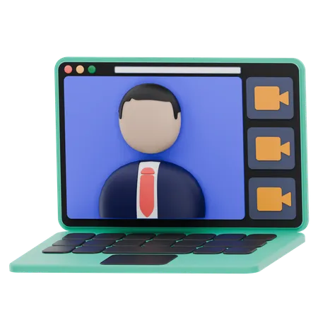 Comunicación remota mediante videollamada  3D Icon