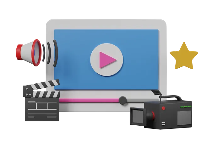 Video Produktion  3D Icon