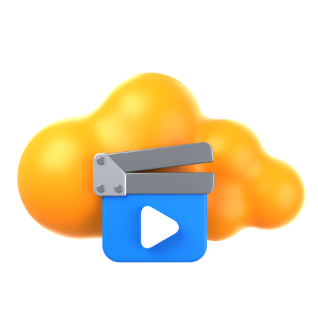 Vídeos de nube  3D Icon