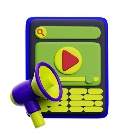 Vidio Ads Marketing  3D Icon