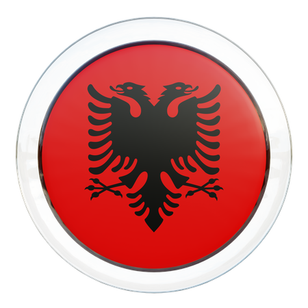 Vidro da bandeira da Albânia  3D Flag