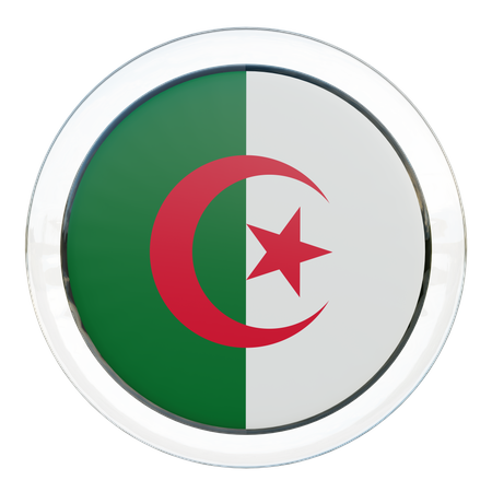 Vidro da bandeira da Argélia  3D Flag
