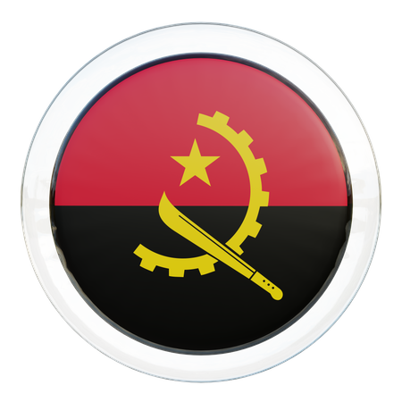 Vidro Bandeira de Angola  3D Flag