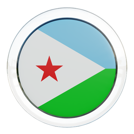 Vidro da bandeira do Djibuti  3D Flag