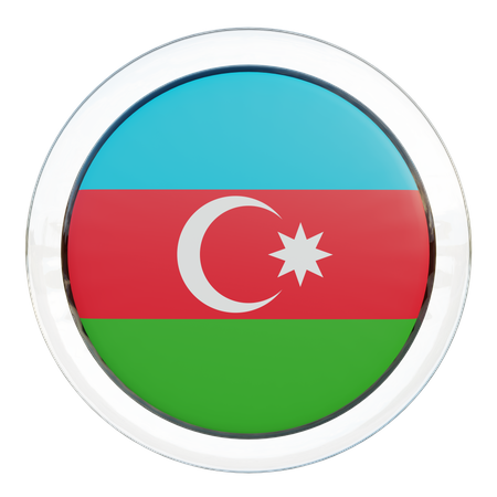 Vidro da bandeira do Azerbaijão  3D Flag