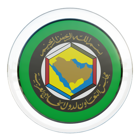 Vidro da bandeira do Conselho de Cooperação do Golfo  3D Flag