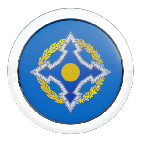 Vidro de bandeira da organização do tratado de segurança coletiva  3D Icon