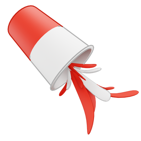 Vidro vermelho e branco  3D Icon