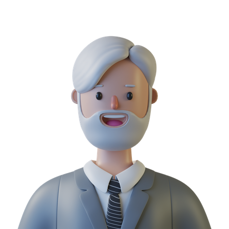 Vieil homme d'affaires  3D Illustration