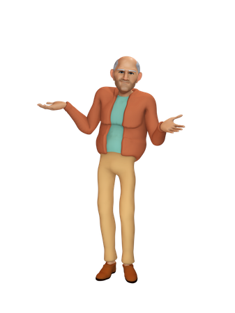 Vieil homme élégant  3D Illustration