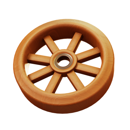 Vieille roue en bois  3D Icon