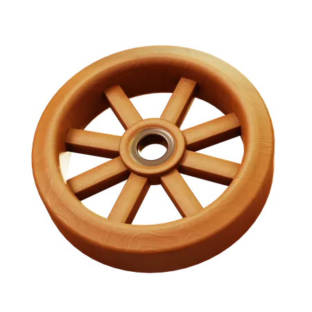 Vieille roue en bois  3D Icon