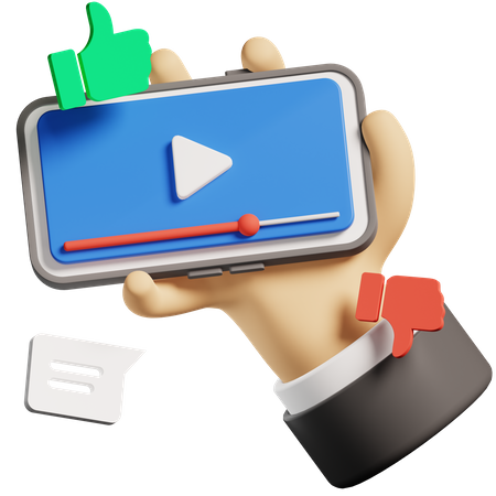 Viendo un video  3D Icon