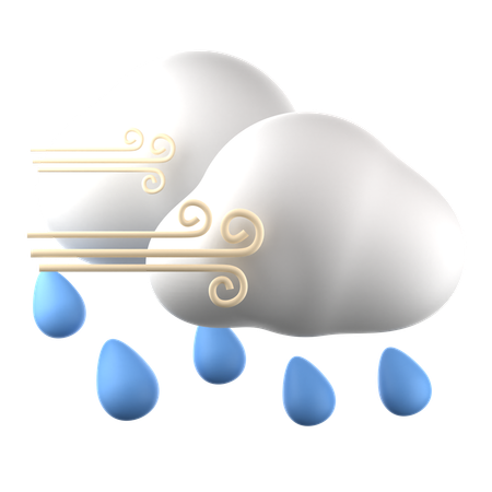 Lluvia ventosa  3D Icon