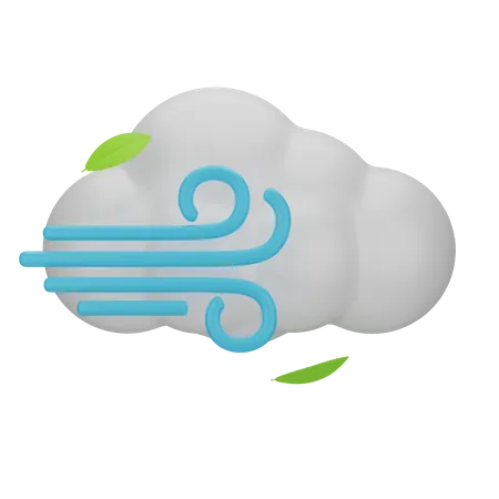 Viento nublado  3D Icon