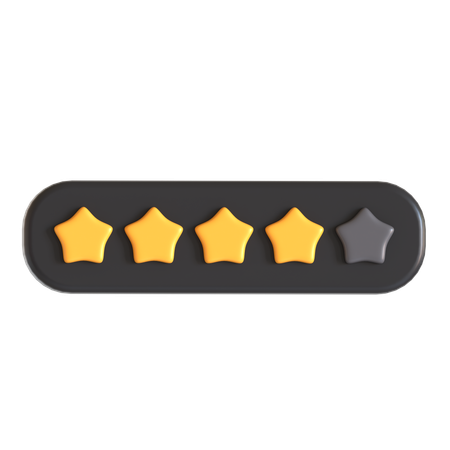 Vier Bewertungssterne  3D Icon