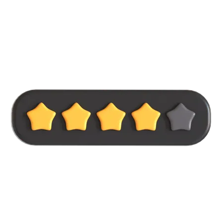 Vier Bewertungssterne  3D Icon