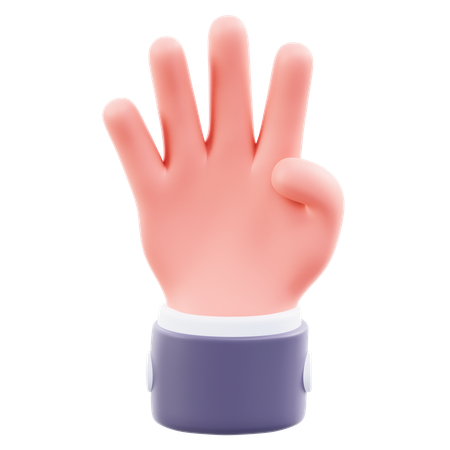 Handbewegung mit vier Fingern  3D Icon