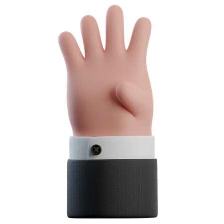 Handbewegung mit vier Fingern  3D Icon