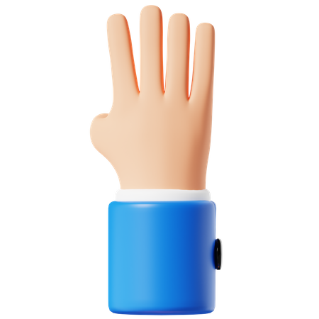 Handbewegung mit vier Fingern  3D Icon