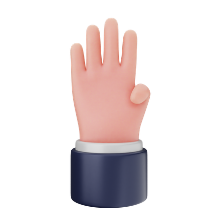 Handgesten mit vier Fingern  3D Icon