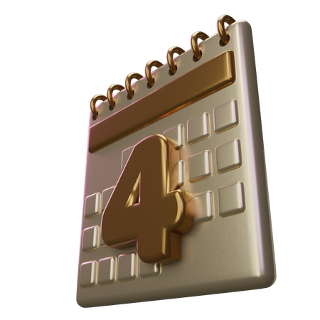 Vier kalender  3D Icon