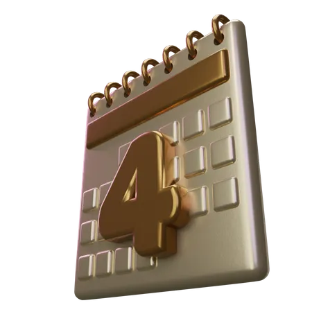 Vier kalender  3D Icon