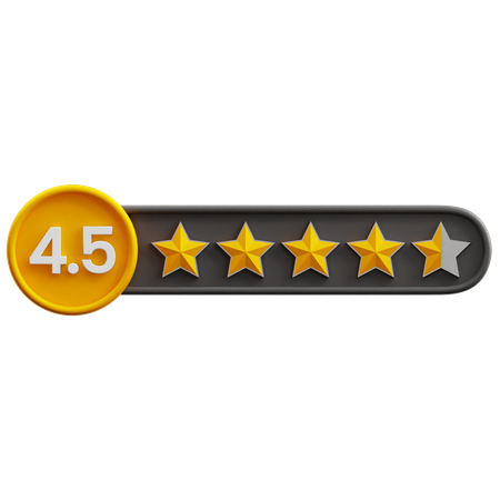 Bewertung mit vier Komma fünf Sternen  3D Icon