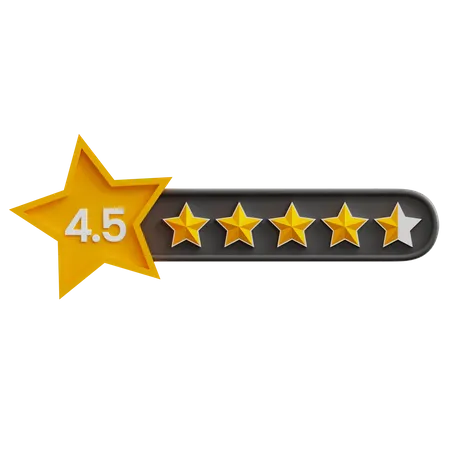 Bewertung mit vier Komma fünf Sternen  3D Icon
