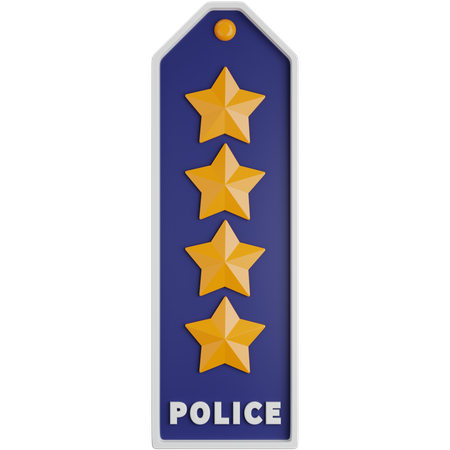 Vier-Sterne-Polizeirang  3D Icon