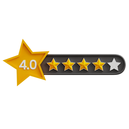 Bewertung mit vier von fünf Sternen  3D Icon