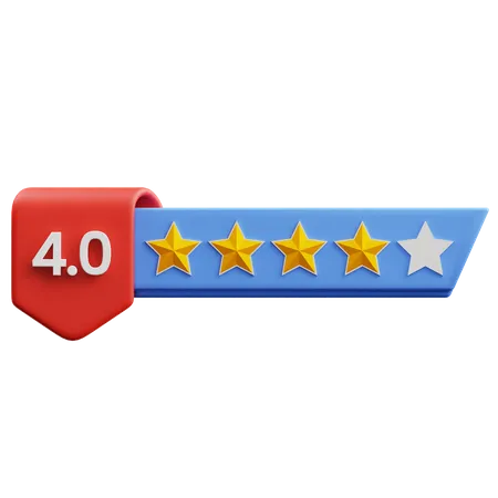 Bewertung mit vier von fünf Sternen  3D Icon