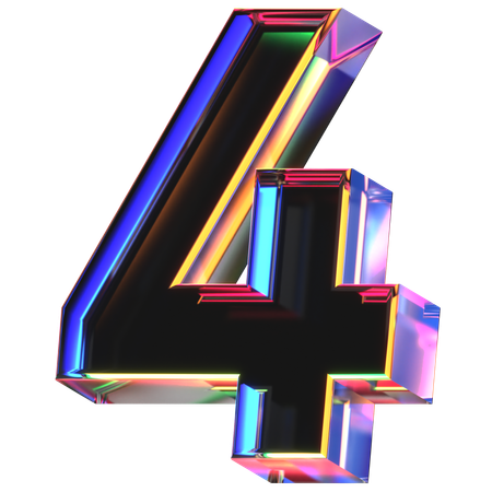 Vier Zahl  3D Icon