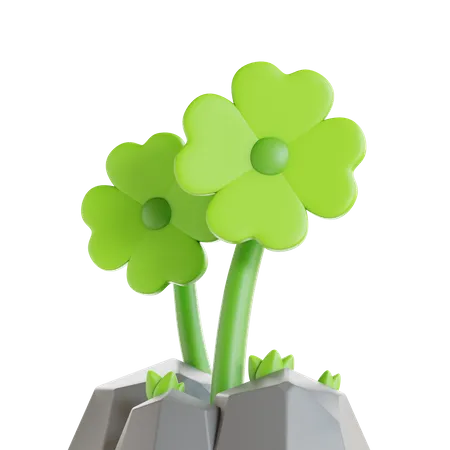 Kleeblatt mit vier Blättern  3D Icon