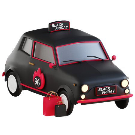 Coche de viernes negro  3D Icon