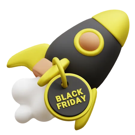 Cohete de viernes negro  3D Icon