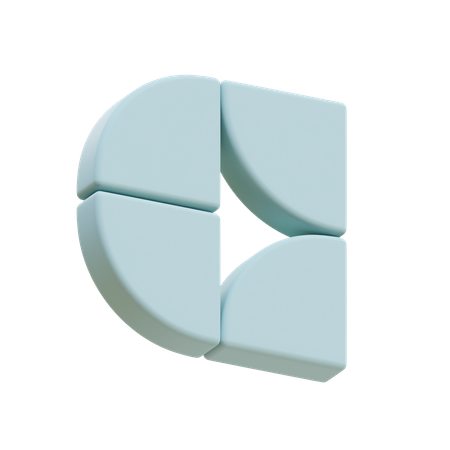 Viertel c  3D Icon