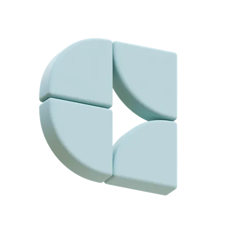 Viertel c  3D Icon