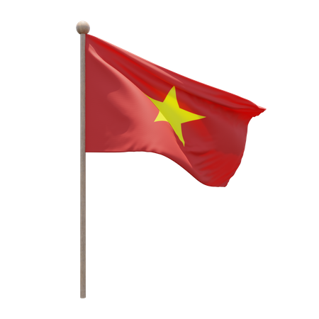 Vietnam-Flaggenmast  3D Flag