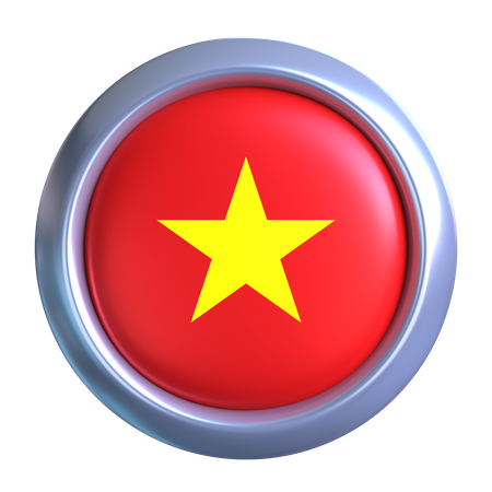 Vietnam Flag Emblem  3D Icon